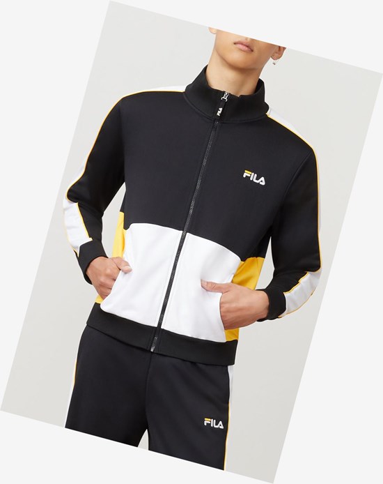 Fila Michele Jacket Blk/Wht/Gfus | 625PRWIHG