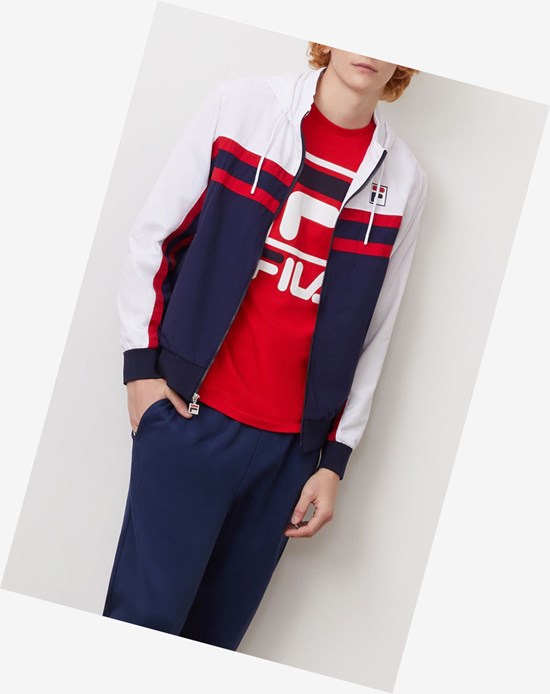 Fila Mirko Encapuchonné Vent Jacket Peac/Cred/Wht | 590IOKBLN