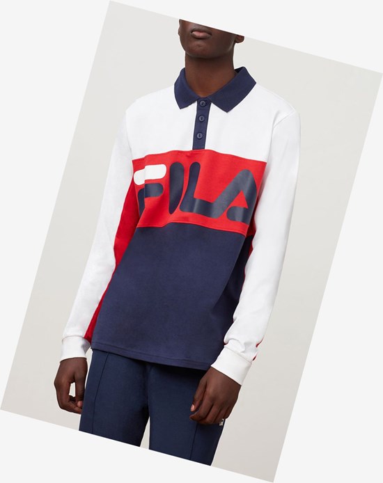 Fila Morris Rugby Shirt Wht/Cred/Peac | 938EFYIUW