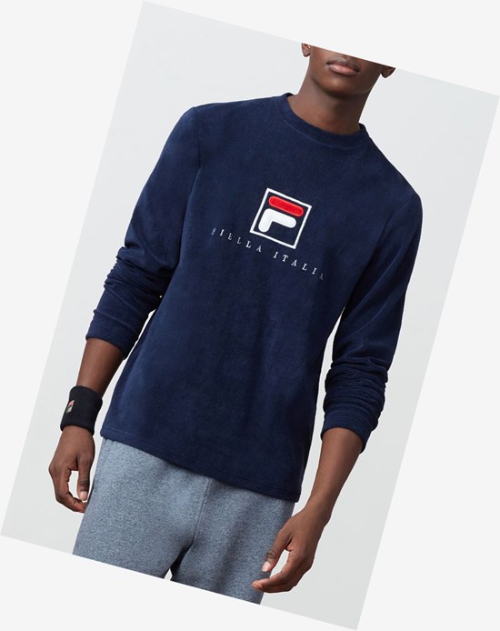 Fila Nicolo Long Sleeve Crew Peac/Wht/Cred | 361HBYKXT