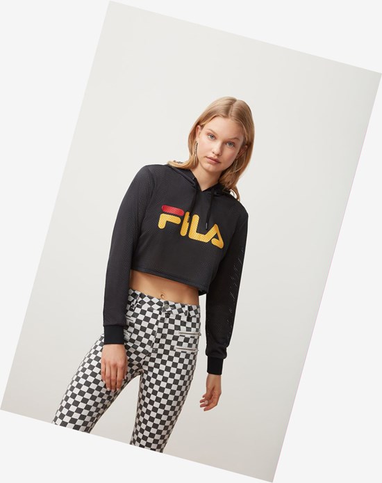 Fila Noemi Crop Hoodie Blk/Gfus/Cred | 257DYUSLR