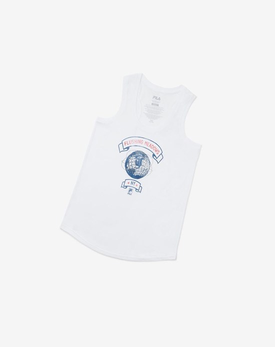 Fila Nyc Globe Tank Blanche | 758OHQXFR
