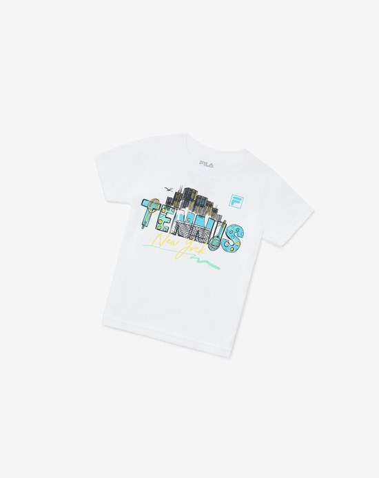 Fila Nyc Toddler Tennis Tee Blanche | 367FAJWUM