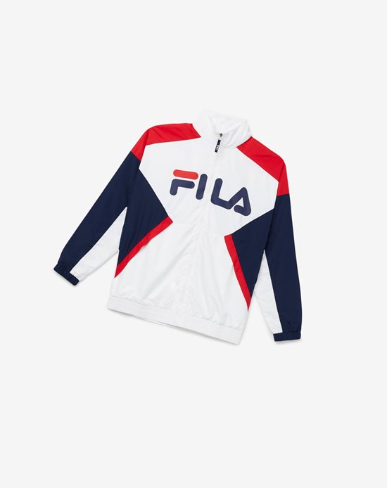 Fila Oliviero Vent Jacket Blanche Rouge | 706KNLIYC