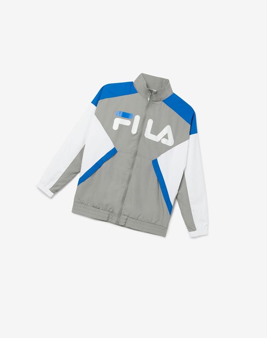 Fila Oliviero Vent Jacket Grise Blanche Bleu | 708COZJFS