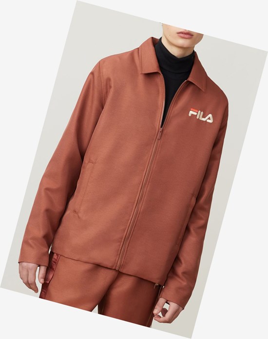 Fila Orbit Woven Jacket 223 Mahogany / Cement / Chili | 246WSFUQO