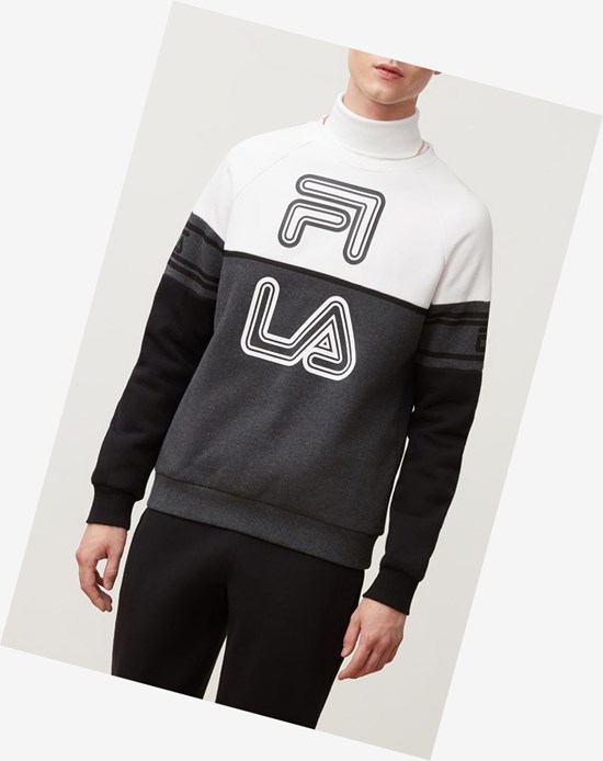 Fila Owen Sweatshirt Wht/Charm/Blk | 962ZFREJQ