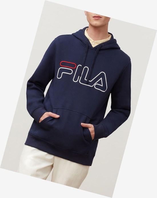 Fila Prati Hoodie Bleu Marine Rouge Blanche | 583QFTWDU