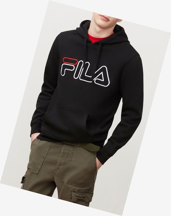 Fila Prati Hoodie Noir Rouge Blanche | 189PHJGNT