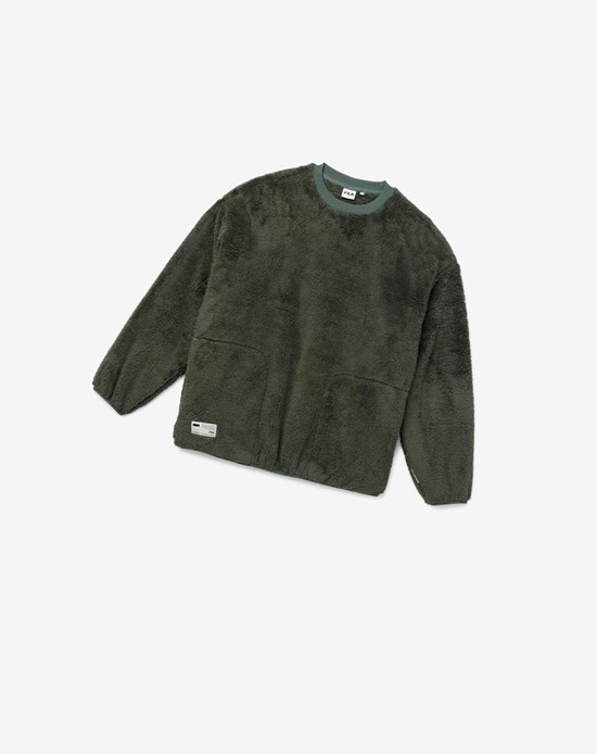 Fila Project 7 Boa Fleece Sweatshirt Kaki | 082XGYWFM