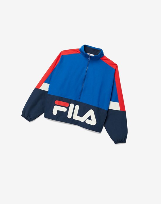 Fila Reid Piste Jacket Bleu Rouge | 604YMVBFO