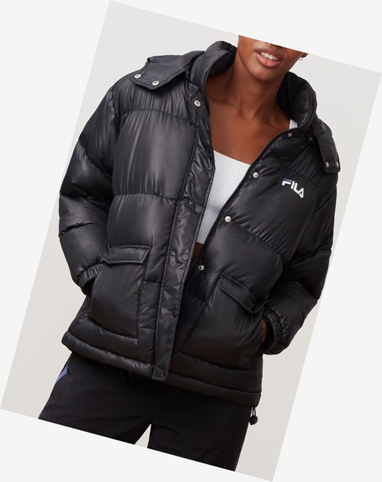 Fila Remie Puffer Jacket Blk/Wht/Marl | 309TXNAYM