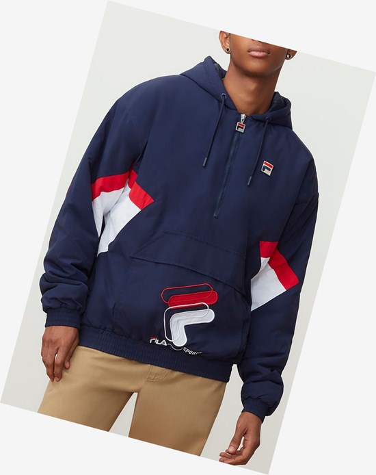 Fila Resso 1/4 Zip Jacket Peac/Wht/Cred | 308ONJZTM