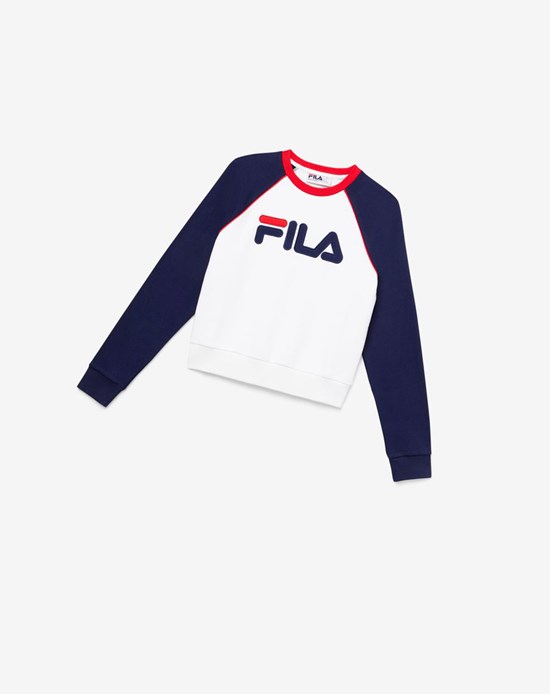 Fila Riccarda Sweatshirt Blanche Rouge | 073TXUGRI