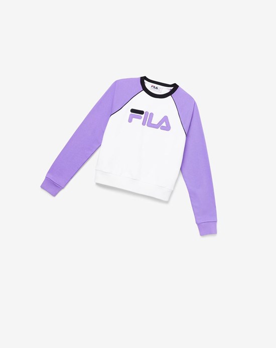 Fila Riccarda Sweatshirt Blanche Violette Noir | 539UCIEMR