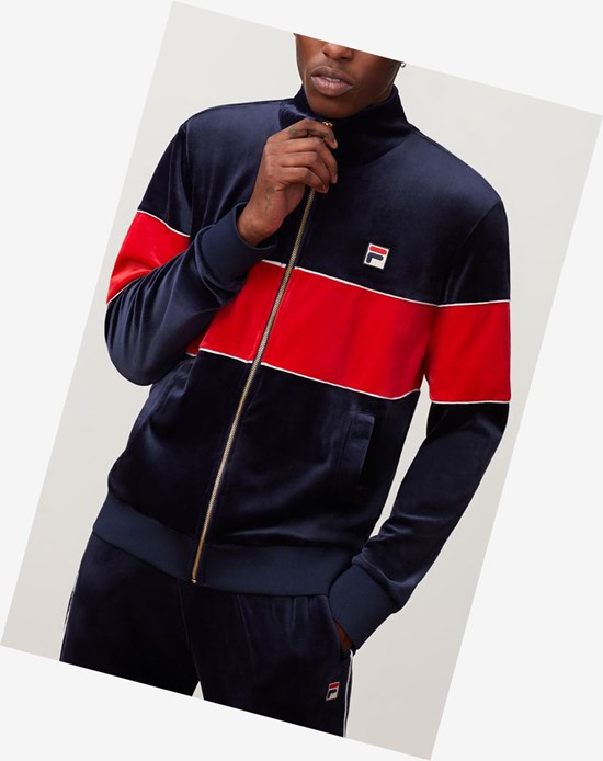 Fila Rocco Velour Jacket Peac/Cred/Wht | 542XPFGAS