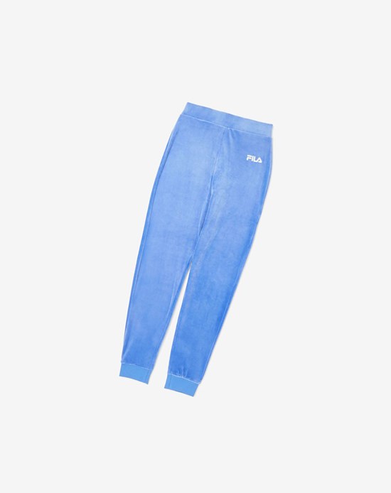 Fila Sara Velour Jogger Bleu Blanche | 801KLPRTG
