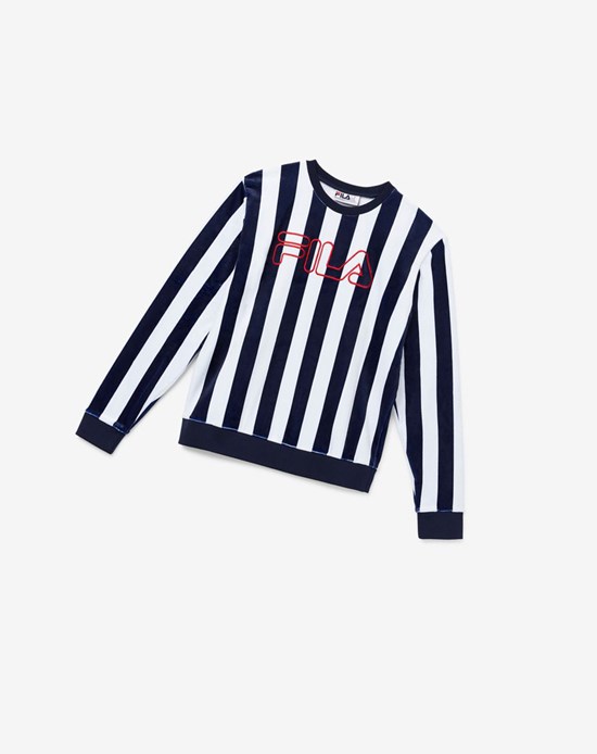 Fila Socca Velour Crew Blanche | 291STMEPZ