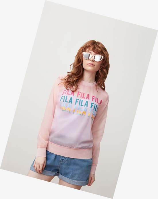 Fila Sol Sheer Woven Sweatshirt Pkchk/Fprp | 873CHTNZA