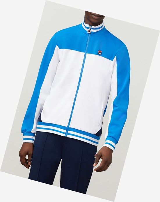 Fila Tiebreaker Piste Jacket Wht/Drblu/Navy | 836YLMCDN