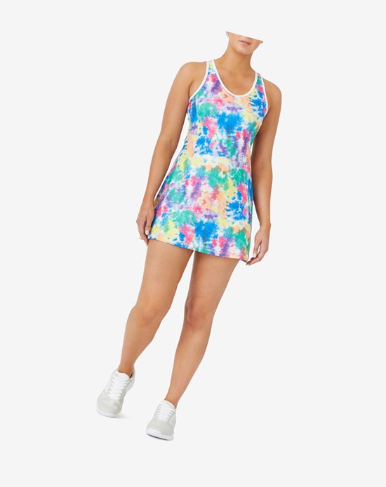 Fila Top Spin Tie Dye Robe Blanche | 523KTEJIA