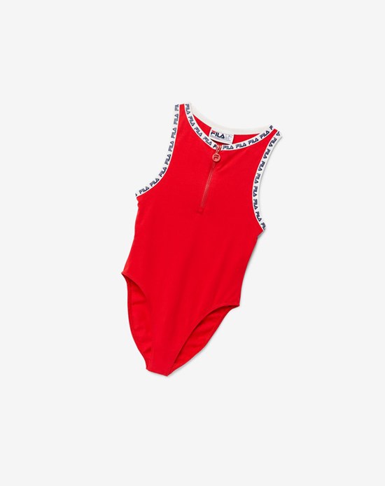 Fila Ulka Bodysuit Rouge Blanche | 458YZWKEF