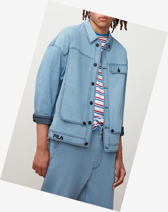 Fila Washington Denim Jacket Denim | 471KVLBFQ