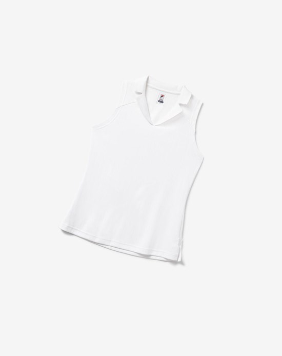 Fila White Line Sans Manches Polo Blanche | 794HDTWCV